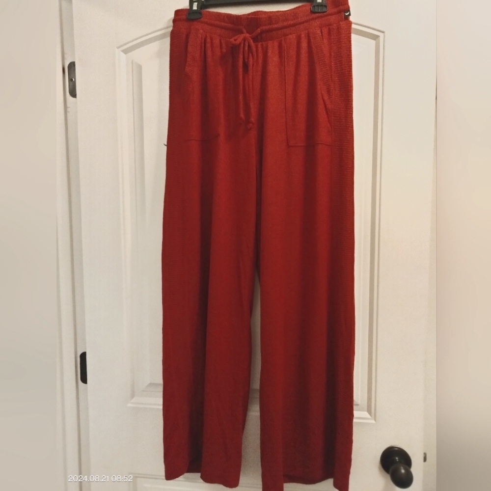 Jessica Simpson size large dark red heathered pajama lounge wear flare leg pants